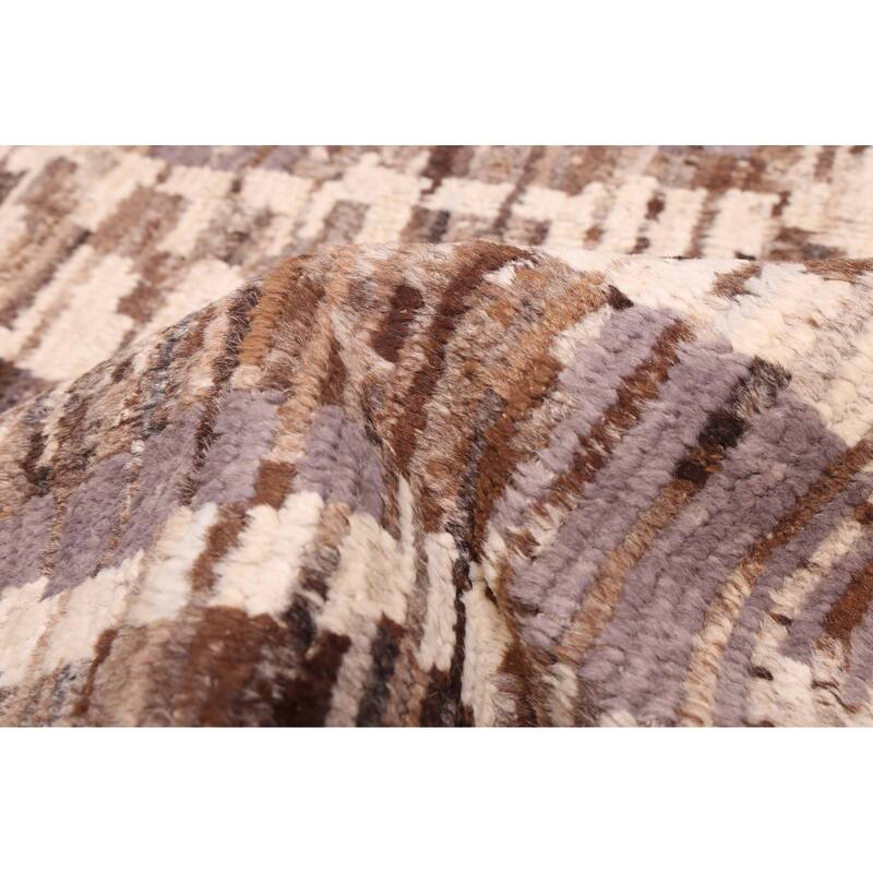 ECARPETGALLERY Hand-knotted Pak Finest Marrakesh Brown Wool Rug - 8'1 x 10'3