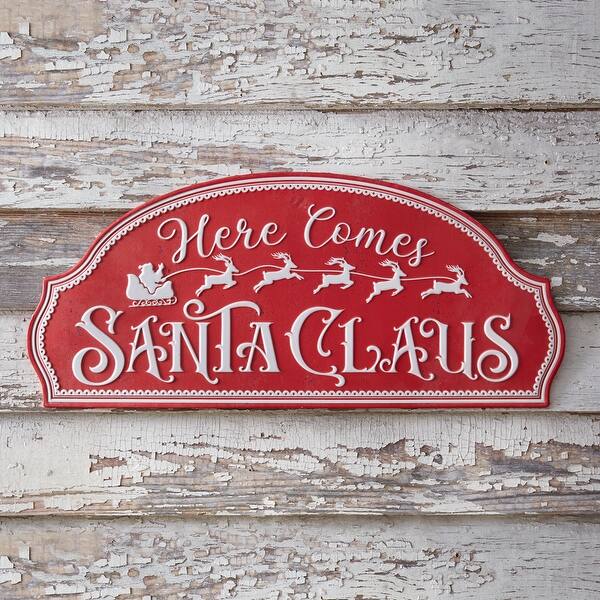 Sanata Sign Here Comes Santa Claus Sign - 24''W x 10½''H - Bed Bath & Beyond - 37837927