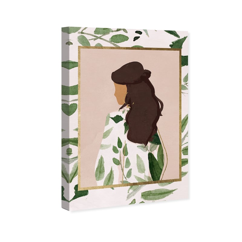 Wynwood Studio Canvas Fashion and Glam Palette of Foliage Vertical Green and Metallic Gold Glam Wall Art Canvas Print