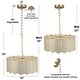 preview thumbnail 22 of 30, Tifany Modern Gold 4-Light Drum Chandelier Colored Glass Lights for Kitchen Island Bedroom