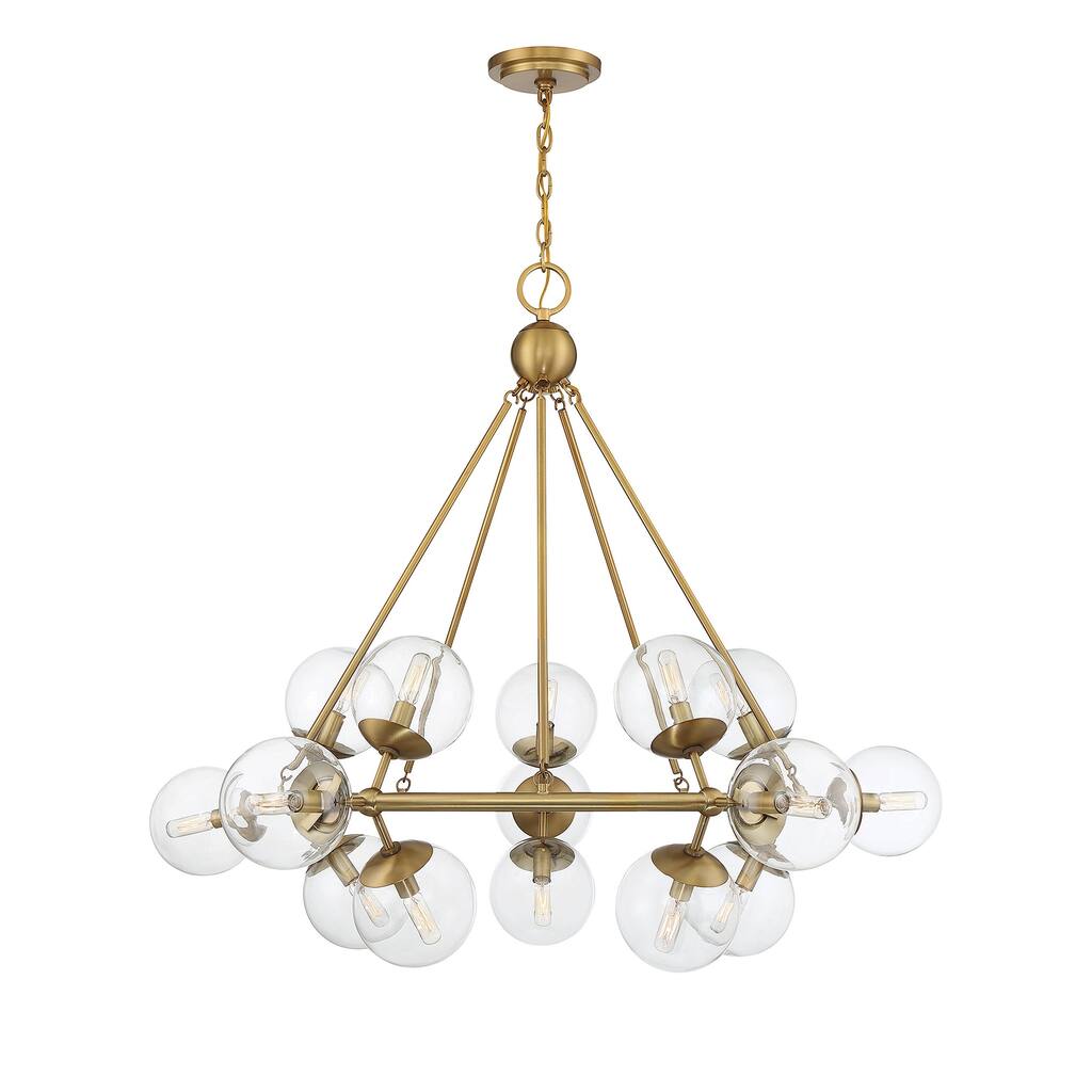 Orion 15-Light Chandelier in Warm Brass