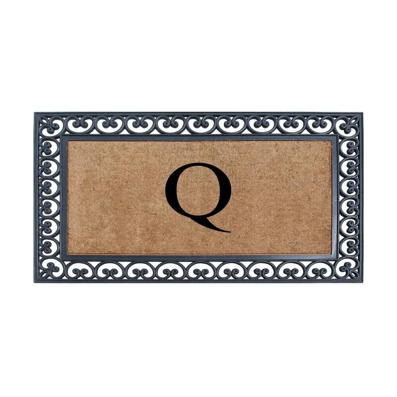 A1HC Natural Rubber and Coir Monogrammed Front Porch Entry Doormat 30"X48" - Q