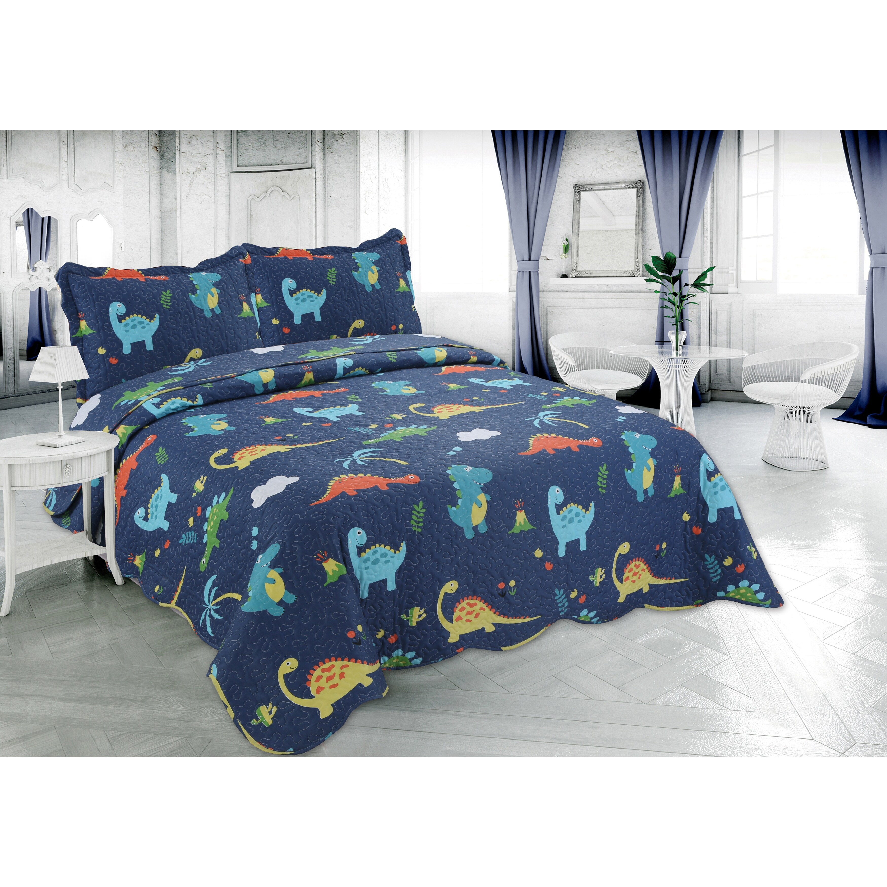 Blue zoo dinosaur bedding online