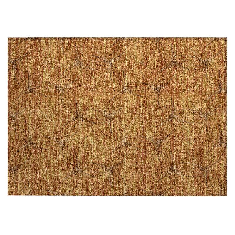 Machine Washable Indoor/ Outdoor Abstract Contemporary Chantille Rug
