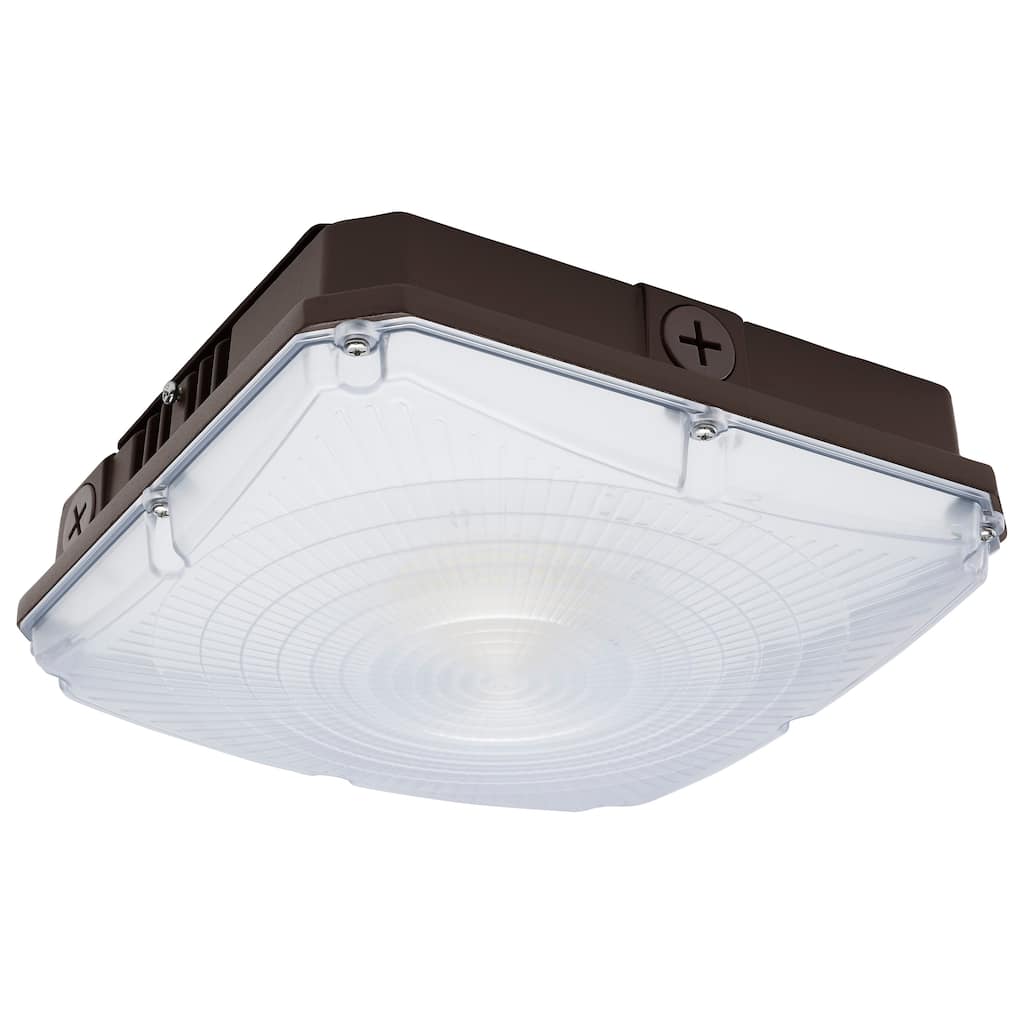 8.5 Inch LED Field Selectable Canopy Fixture 25/30/40W 3K/4K/5K CCT - Bronze