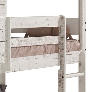 Twin Over Twin Bunk Bed with Built-in Ladder,Guardrails
