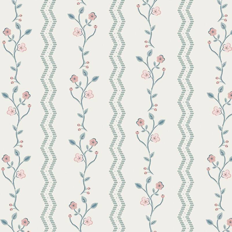 Laura Ashley Blencow Stripe Dark Duck Egg Blue Wallpaper