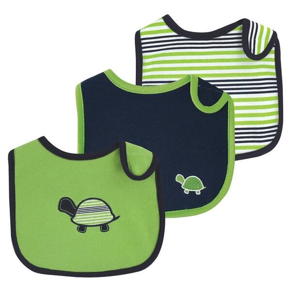 slide 1 of 1, Yoga Sprout Baby Boy Cotton Bibs 3pk, Turtle, One Size - Turtle - One Size