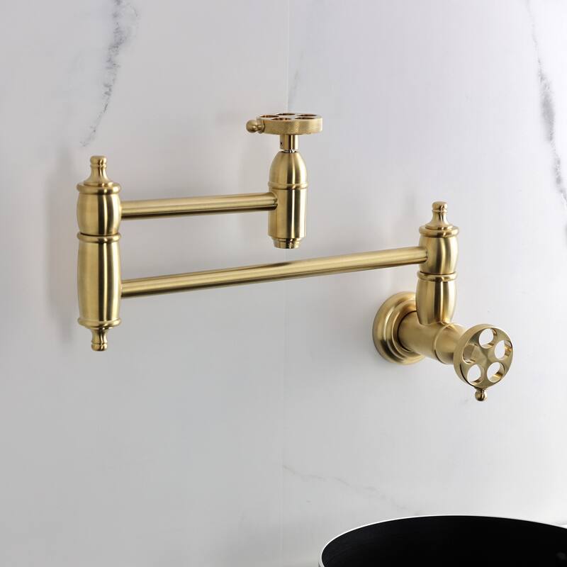 Wendell Two-Handle 1-Hole Wall Mount Pot Filler Faucet