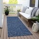 preview thumbnail 102 of 111, Machine Washable Indoor/ Outdoor Modern Dotty Chantille Rug Navy - 2'3" x 7'6"