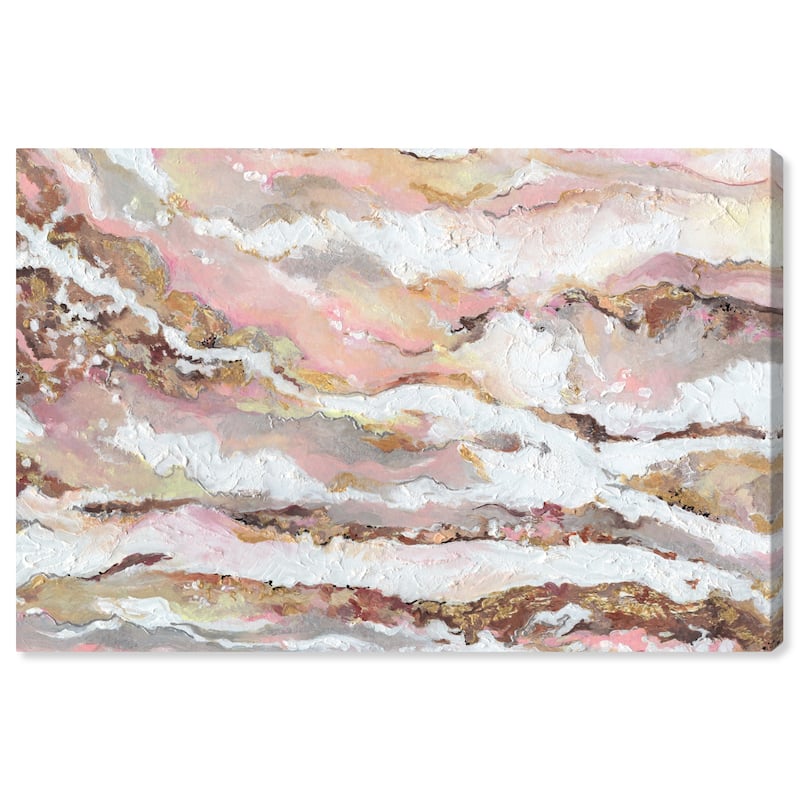 Wynwood Studio Canvas Abstract Rose Gold Texture Pink and Light Pink Glam Wall Art Canvas Print