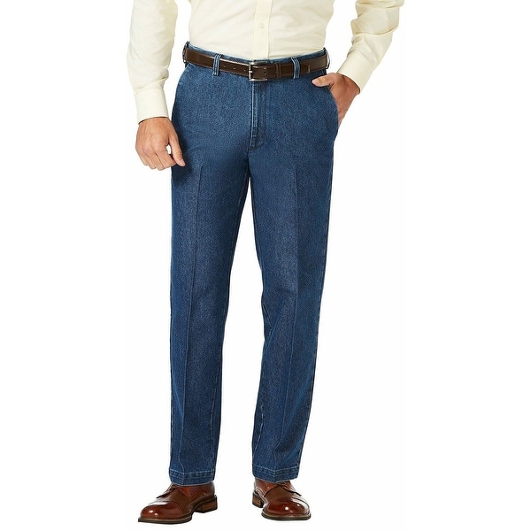 Haggar Mens Pants Blue Size 42X30 Classic-Fit 4-Pocket Denim Stretch. Opens flyout.