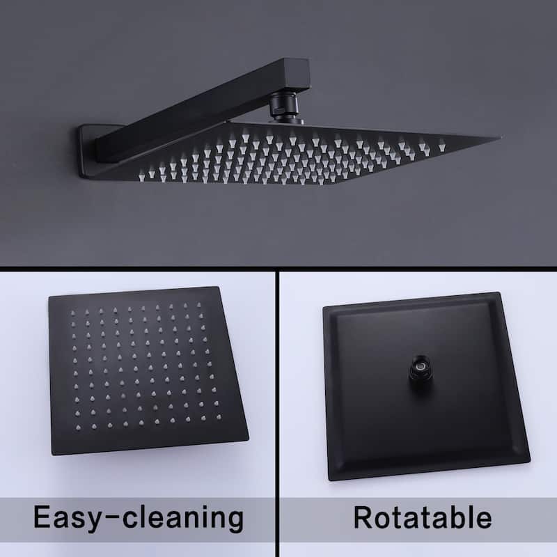 Single Handle Matte Black Shower Faucet With Rough-In Valve