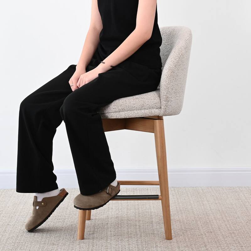 25.5" Swivel Solid Wood Leg Upholstered Counter Stool(Set of 4)