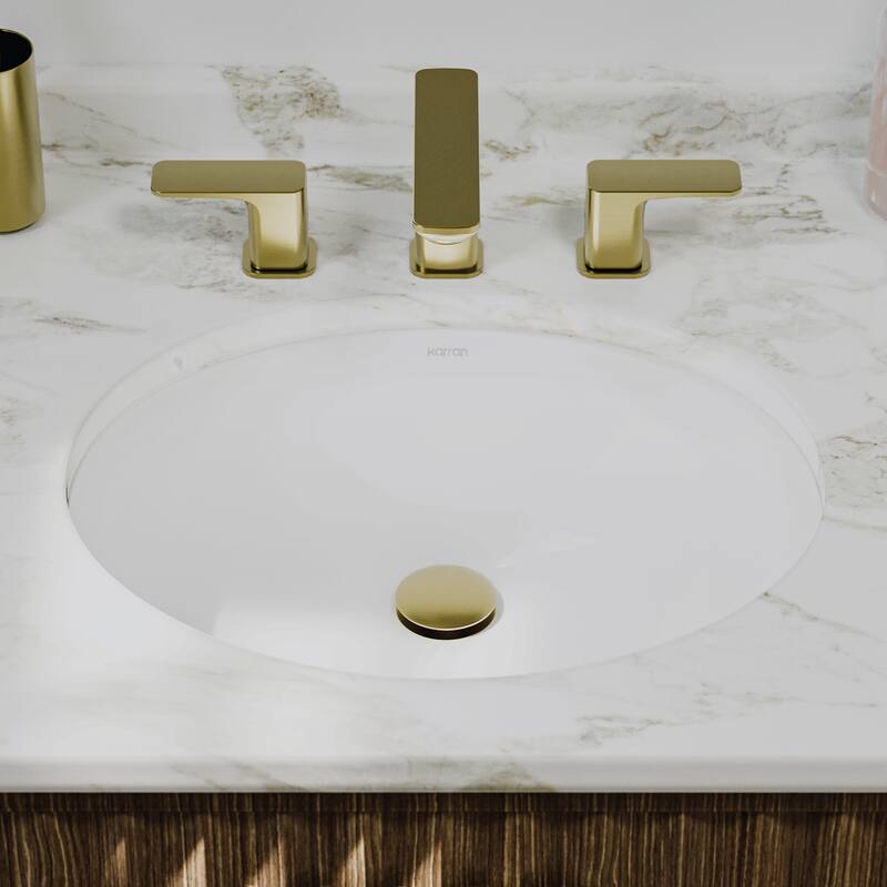 Karran 19-1/4" Undermount Vitreous China Bathroom Sink In White