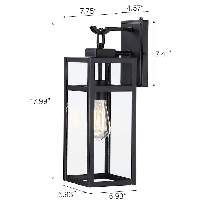 1-Light Dusk to Down Outdoor Wall Light - 5.9"x7.76"x18.39"