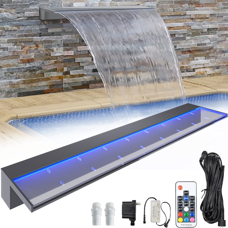 Pool Fountain Acrylic Pool Waterfall - Vinyl - Clear