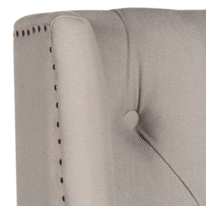 SAFAVIEH Shandra Taupe Linen Upholstered Tufted Wingback Headboard (Full)