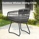 preview thumbnail 17 of 26, 7-PC Outdoor Patio Dining Set Rectangular Aluminum Table with Umbrella Hole with Rattan Chair