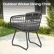 preview thumbnail 15 of 14, 9PC Outdoor Patio All-Weather Aluminum Dining X Frame Table Set with Rattan Chairs