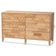 preview thumbnail 11 of 9, Hosea Japandi Carved Honeycomb Natural 6-Drawer Dresser