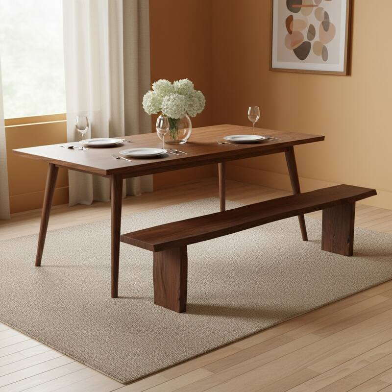 HomeRoots 105" Brown Solid Wood Solid Wood Live Edge Dining Bench - 105.00 in. x 18.00 in. x 15.00 in. - 105.00 in. x 18.00 in.  x 15.00 in. - Brown
