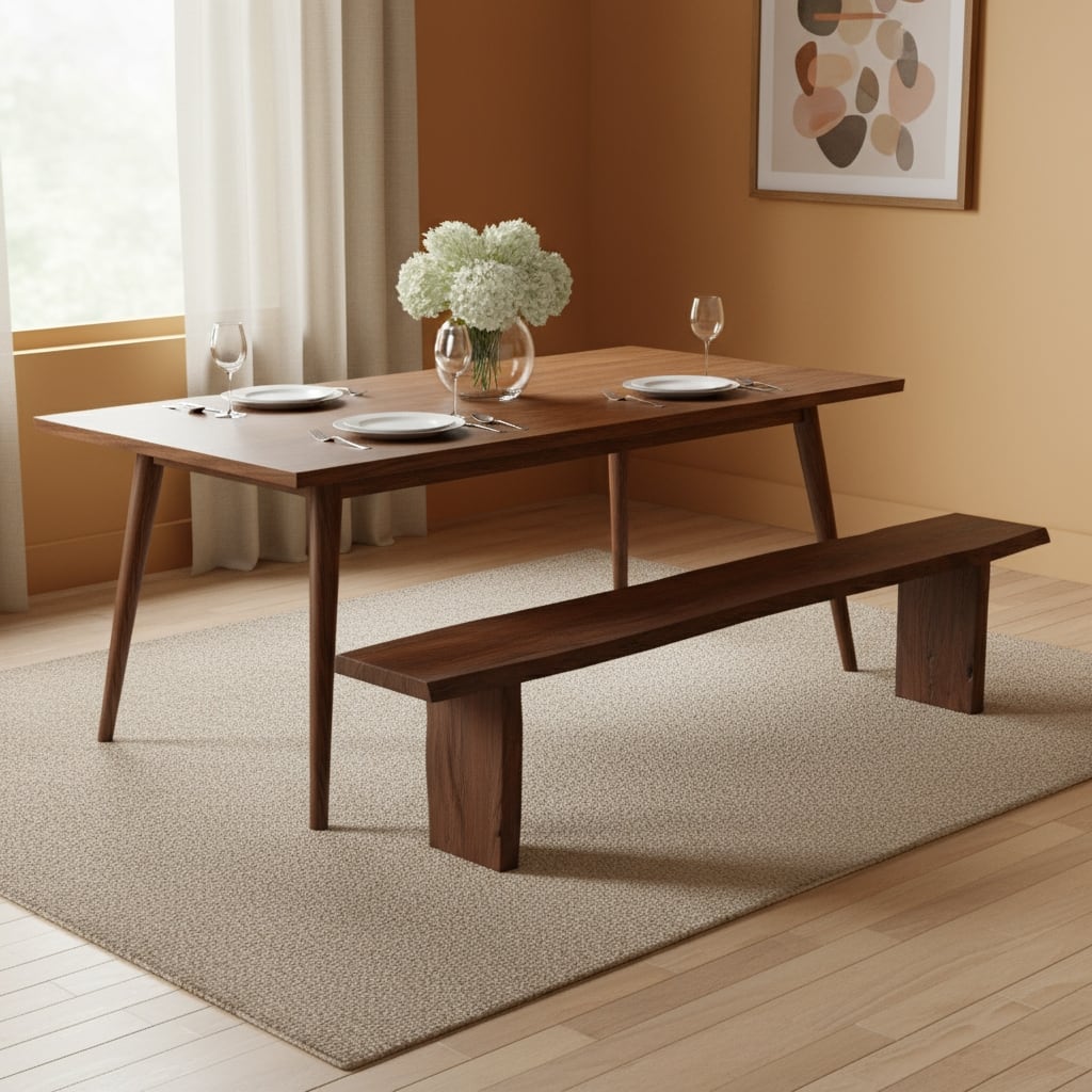 HomeRoots 105" Brown Solid Wood Solid Wood Live Edge Dining Bench - 105.00 in. x 18.00 in. x 15.00 in.