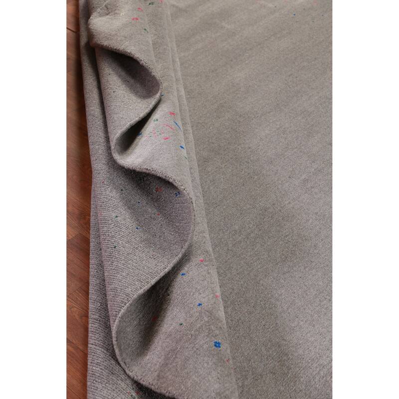 Hand Knotted Oriental 100% Wool Carpet Tribal Tribal Greys & Charcoal Gabbeh Area Rug - 10' 0'' X 8' 1''