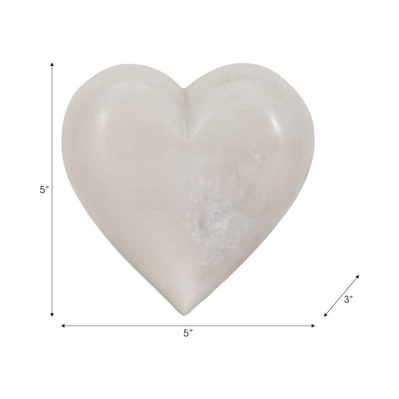 Sagebrook Home Marble White Heart