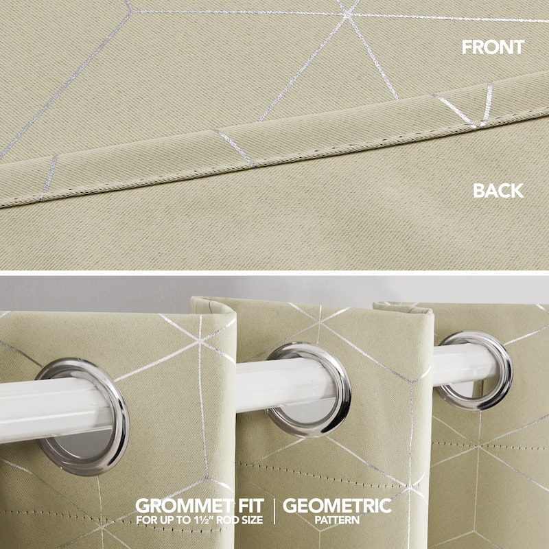 Deconovo Decorative Silver Diamond Curtains (2 Panel)