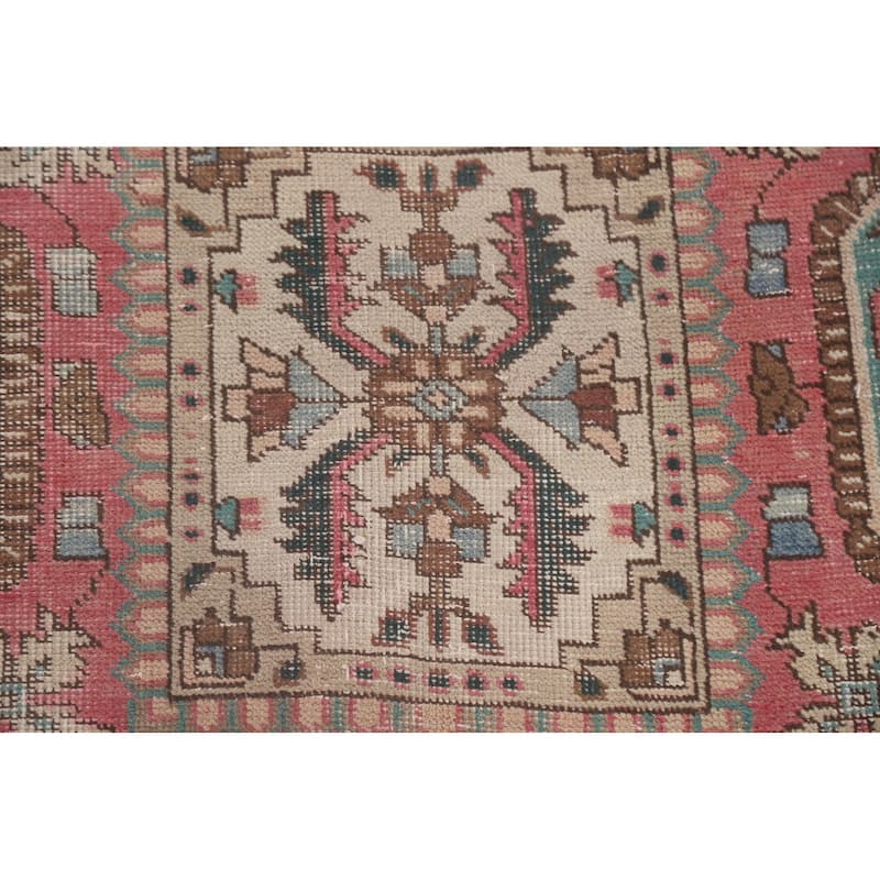Brown Distressed Tabriz Persian Antique Area Rug Handmade Wool Carpet - 9'2" x 12'10"
