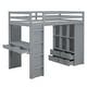 preview thumbnail 9 of 26, Wooden Loft Bed with Multi-Storage Desk, LED Light & Large Shelves