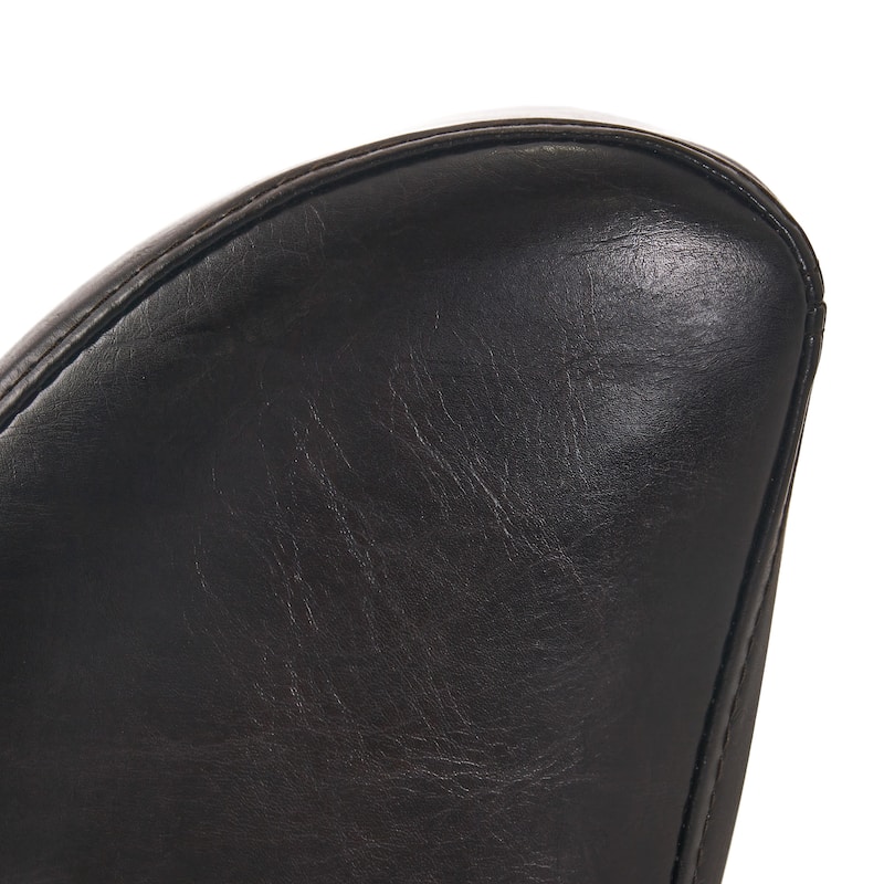 Darcy Brown Leather Slipper Chair by Christopher Knight Home - 24.50" L x 34.25" W x 34.00" H