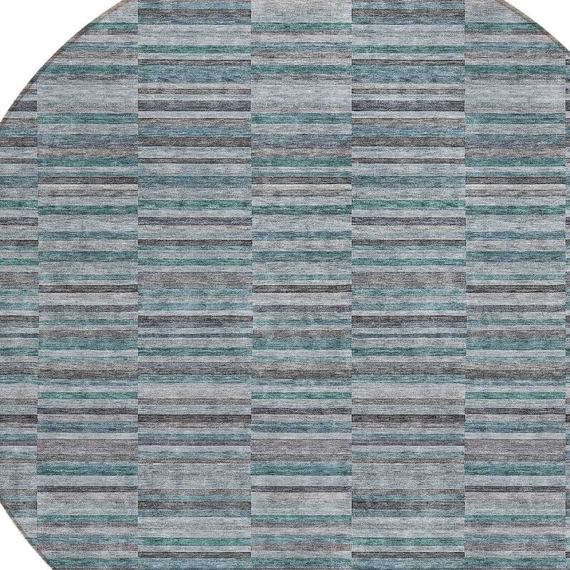 HomeRoots Striped Transitional Rectangle Outdoor Rug