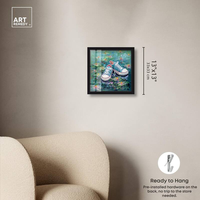 Lily Pad Sneakers II Shadowbox by Art Remedy