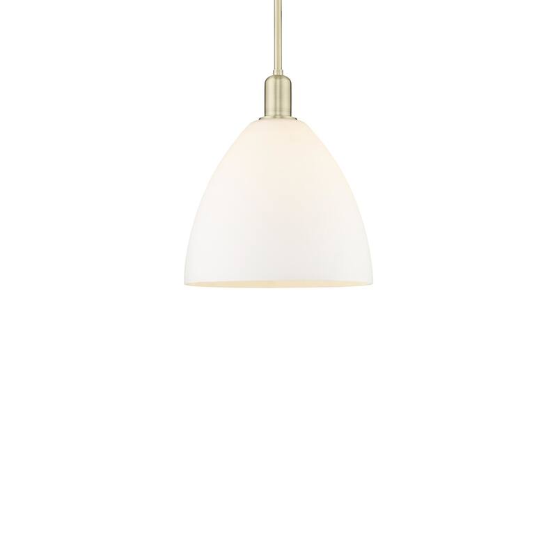 Innovations Lighting 716-1S-14-12 Bristol Pendant Bristol 12" Wide - Antique Brass / Matte White