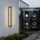 preview thumbnail 12 of 26, Matte Black Modern Linear Integrated LED Outdoor Wall Sconce with Vertical Light Strip