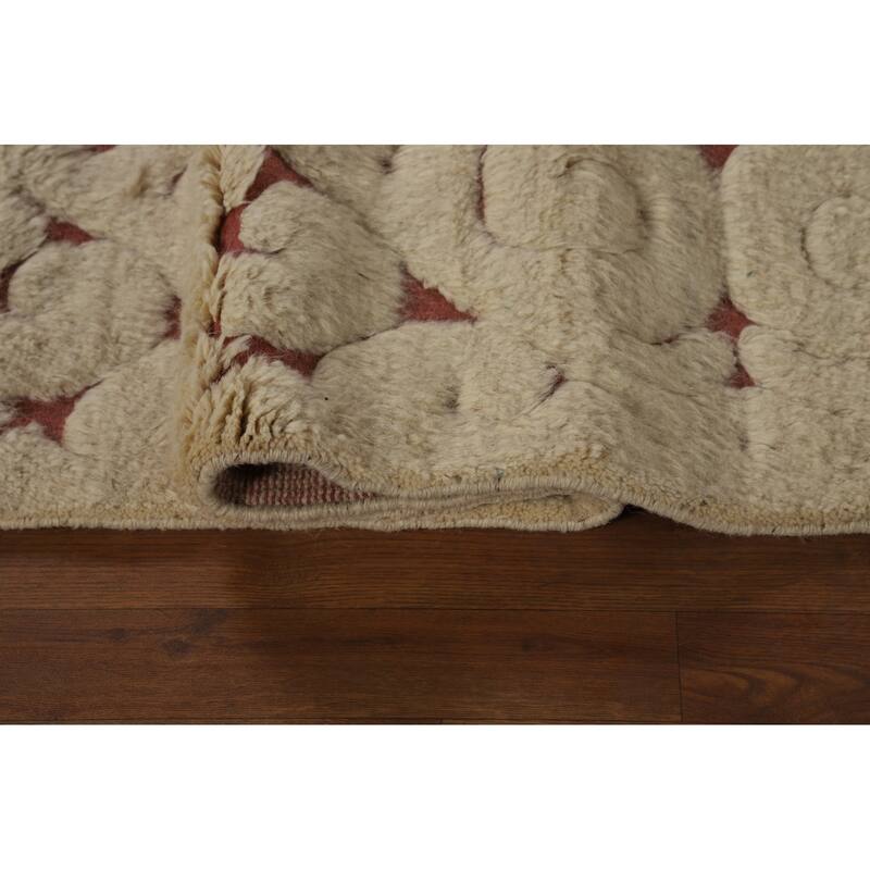 Geometric Moroccan Indian Area Rug Handmade Wool Carpet - 5'1" x 8'0"