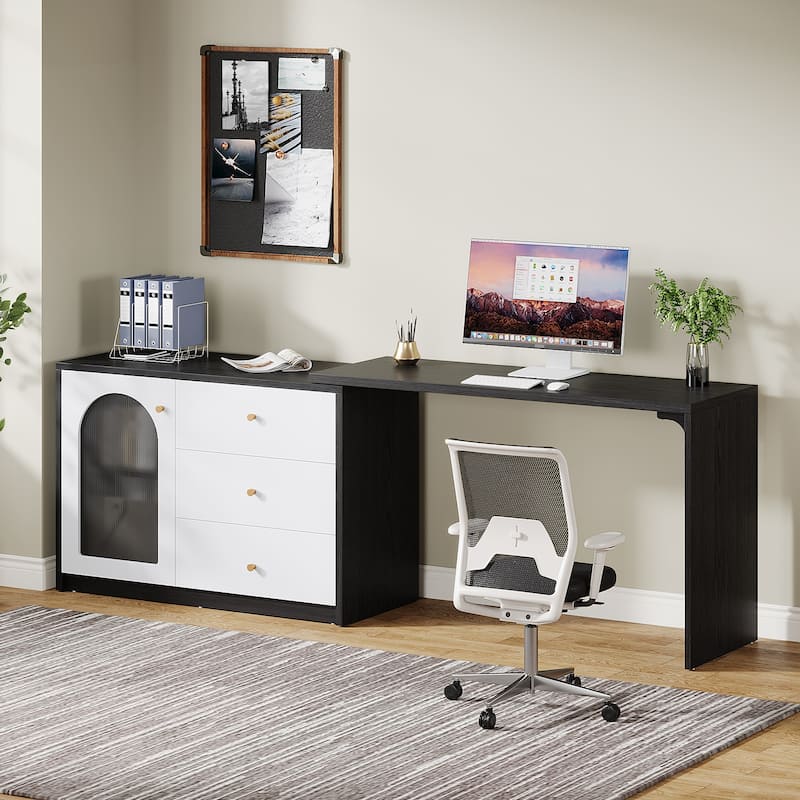 47 Inches Reversible L Shaped Computer Desk for Home Office