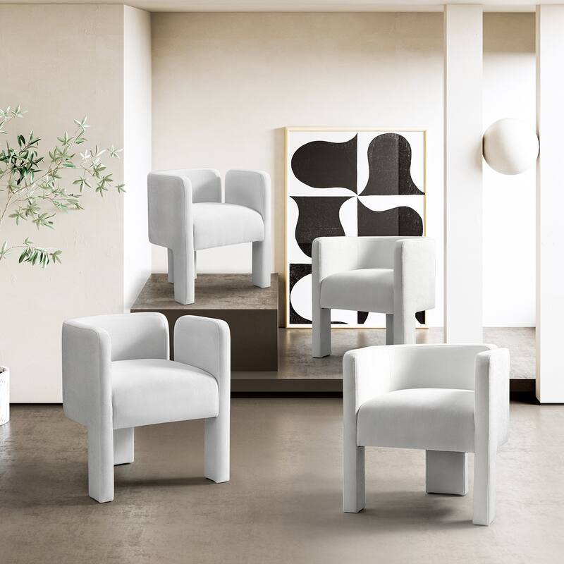 Eugen Modern Low Back Dining Chair with Three-legged Design Set Of 4 By HULALA HOME