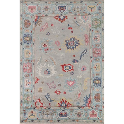 Floral Oushak Oriental Area Rug Handmade Wool Carpet - 8'11" x 11'6"