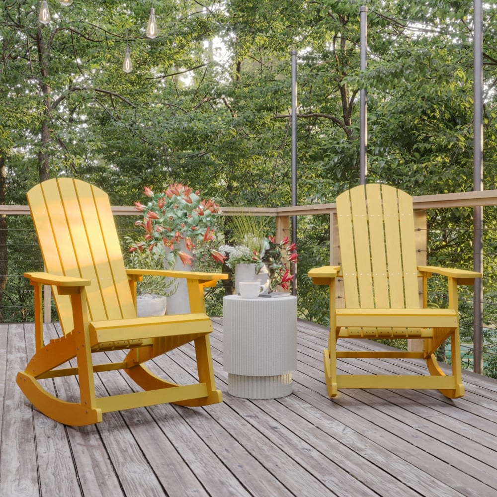 Adirondack Poly Resin Rocking Chairs for Indoor/Outdoor Use - 2 Pack