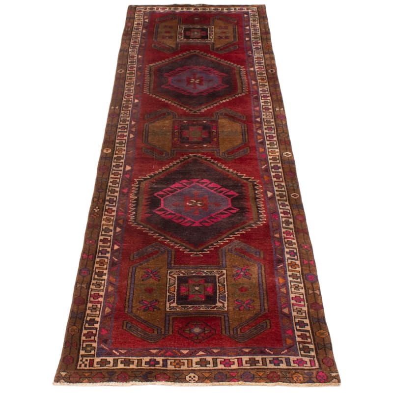 ECARPETGALLERY Hand-knotted Konya Anatolian Dark Red Wool Rug - 3'3 x 10'4