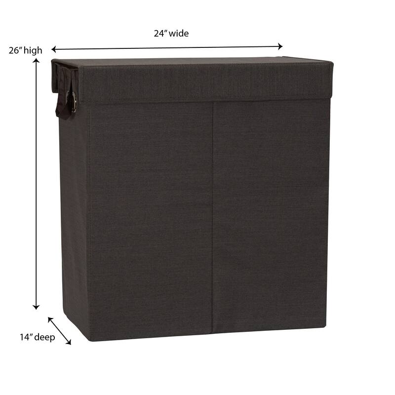 Household Essentials Collapsible Double Laundry Hamper Sorter - 14.0"L x 24.0"W x 26.0"H
