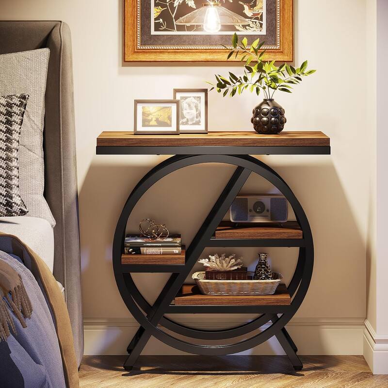 3-Tier End Table Narrow Side Table for Living Room