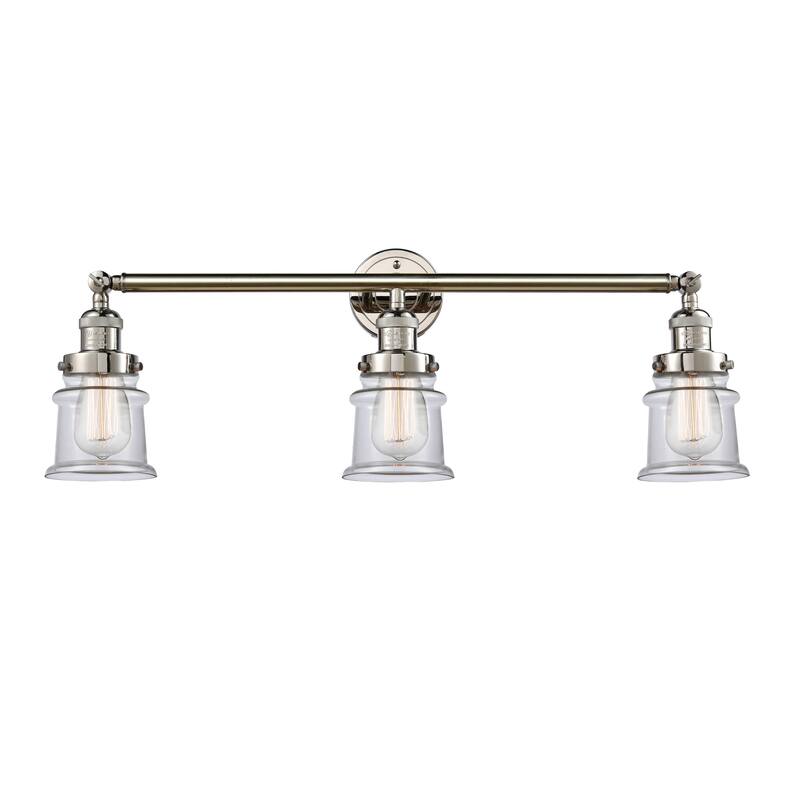 Innovations Lighting Canton - 3 Light 30" Bath Vanity Light - Clear/Polished Nickel