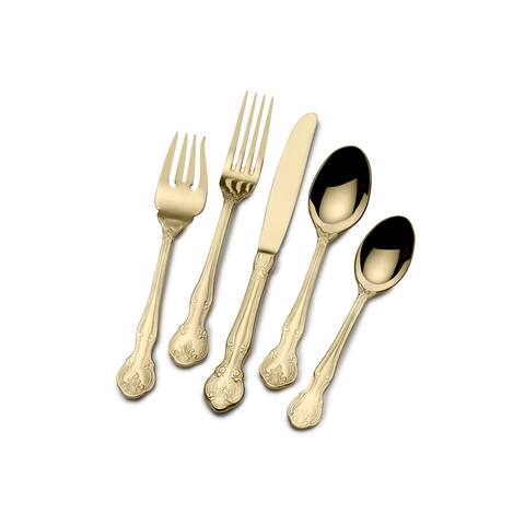 St. James 45-piece Gold-plated Napoleon Bead Flatware Set
