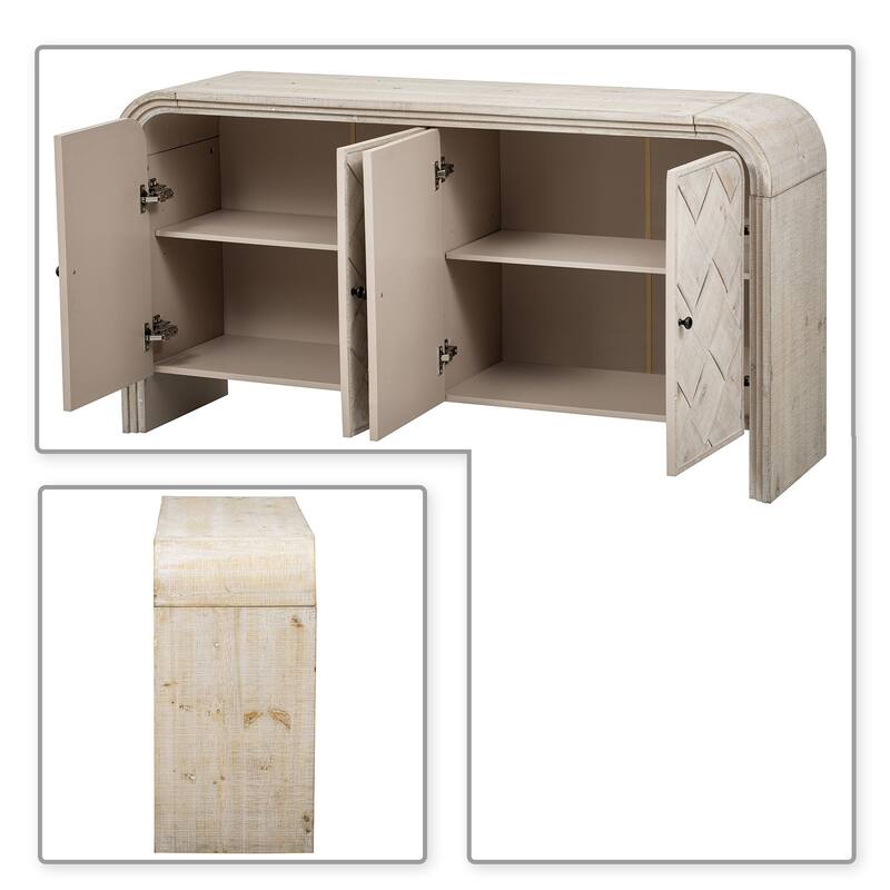 Modern Stylish Wooden Sideboard with Two Cabinets