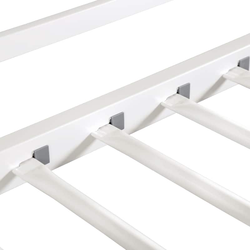 Furniture of America Jackson Modern Metal Twin over Full Low Profile Bunk Bed with Reversible Ladder