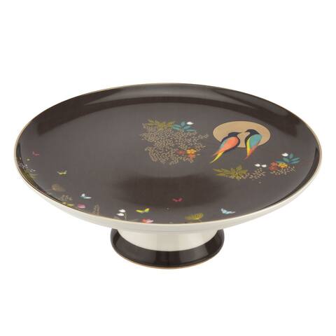 Sara Miller for Portmeirion London Chelsea Footed Cake Plate (Dark Grey) - 10.5 inch